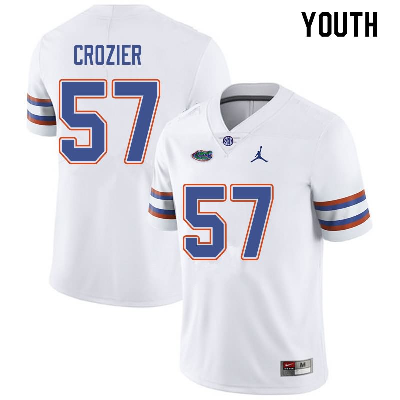 NCAA Florida Gators Coleman Crozier Youth #57 Jordan Brand White Stitched Authentic College Football Jersey IDB7064MC